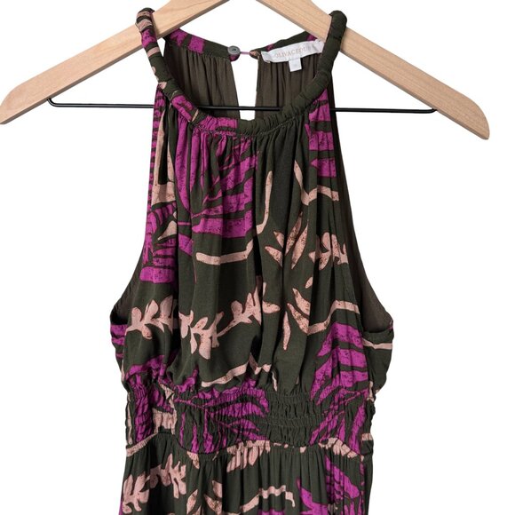 OLIVACEOUS Fall Floral Maxi Dress Sleeveless Women's Small Boho EUC Brown Purple - Picture 3 of 10